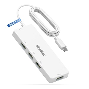 verilux type-c hub with 4 usb 30 ports power input 60cm cable