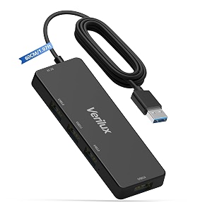 verilux usb 30 hub with 4 ports self-power type-c 60cm cable for pc