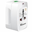 Universal Travel Adapter | International All in One Worldwide Travel Adapter and Phone Wall Charger | Multi Type Power Outlet |100-250 Voltage Travel Charger