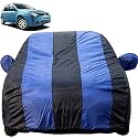 Verito Dustproof Car Cover with Mirror Pockets, Royal Blue Stripes, Taffeta Polyster,Triple Stitched, Compatible with Mahindra Verito Car Cover (2011 to 2012), Verito Car Accessories