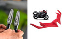 VermsBikers R15V3 Winglet Red+Bike Led Running Indicator for all Bikes 2pc(Yellow) Bike Fairing Kit