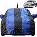 Verna Fludic Dustproof Car Cover with Mirror &amp; Antenna Pockets, Royal Blue Stripes, Taffeta Polyster,Triple Stitched, Compatible with Hyundai Verna Fludic Car Cover (2011 to 2016), Car Accessories