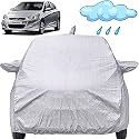 Verna Fludic Waterproof Car Cover with Mirror &amp; Antenna Pockets, Shinning Silver Design, Non Woven Fabric,Triple Stitched, Compatible with Hyundai Verna Fludic Car Cover (2011 to 2016)
