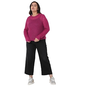 Vero Moda Curve Womens Acrylic Round Neck
