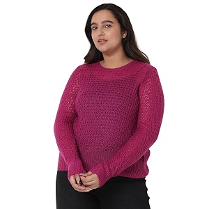 Vero Moda Curve Womens Acrylic Round Neck