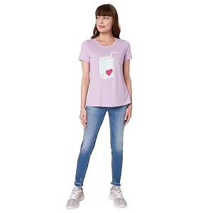 VERO MODA Womens Cotton Regular Fit T-Shirt