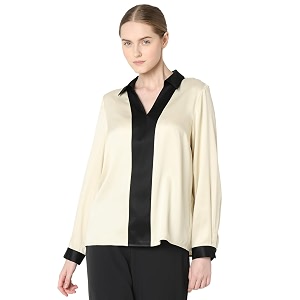 VERO Moda Womens V-Neck Pleating Detail Top