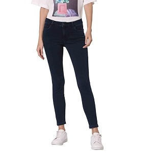 vero moda women black solid cotton skinny-fit denim jeggings