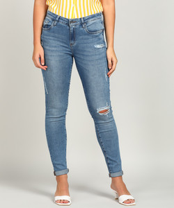 VERO MODA Women Skinny Mid Rise Blue
