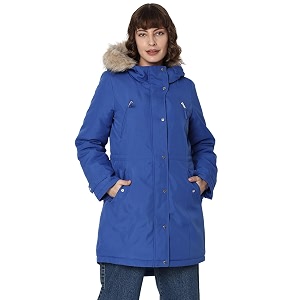 vero moda faux fur trim detail longline parka jacket