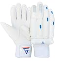 VERSANT Goat Cricket Batting Gloves (White, Men Size, Right Handed), Leather, Medium EN SIZE