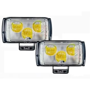 versatile 3 eye led lens fog flashing light  white amp amber projector spot lights for enhanced night visibility on motorbikes cars amp scooty 45w 2-pack