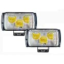 Versatile 3 EYE LED Lens Fog Flashing Light | White & Amber Projector Spot Lights for Enhanced Night Visibility on Motorbikes, Cars & Scooty (45W, 2-Pack)