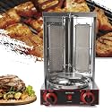 Vertical Gas Broiler, Shawarma Grill, Spinning Doner Kebab, Commercial Roasters, Stainless Steel Grills, Gyro Rotisserie For Home Kitchen Adjustable Tempereture(Silver)