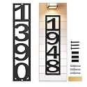 Vertical House Numbers for Outside - Personalized Address Signs for Houses and Street Name Sign Custom House Number Plaque, Handmade Metal Address Numbers for House - Large House Numbers - Custom Vertical Modern Plaque Outdoo