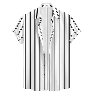Vertical Striped Short Sleeve Casual Shirt for