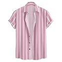 Vertical Striped Short Sleeve Casual Shirt for