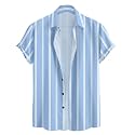 Vertical Striped Short Sleeve Casual Shirt for
