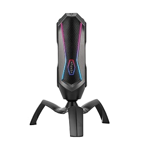 vertux cardioid gaming microphone with rgb effects anti vibration shock mount  four polar patterns pop filter  gain control  podcasts  twitch  youtube  discord black  marshal - usb