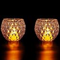 VERVENIX 6 Pcs Set Crown Shaped Flameless LED Tea Light Candles - Smokeless Decorative Transparent Acrylic Lights for Christmas and Festive Diwali Decorations (Pack of 6, Warm White)