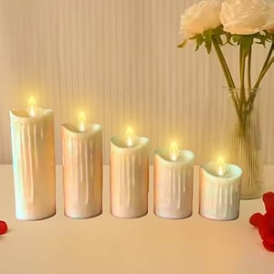 vervenix led candle light set  5 windproof flameless candles with realistic glow battery operated assorted heights  perfect for home decor festive amp romantic lighting