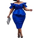 VERWIN Plus Size Women's Midi Dress Patchwork Short Sleeve Women's Bodycon Dress High Waist Dress