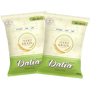 the very grain mix millet jowar dalia low gi sorghum daliya  gluten free easy to digest gut morning breakfast  quick and instant meal rich in fiber healthy diet - pack of 2400 grams each