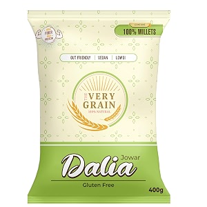 the very grain mix millet jowar dalia low gi sorghum dalia  gluten free easy to digest gut friendly morning breakfast  quick and instant meal rich in fiber healthy diet - 400 grams