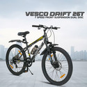 VESCO Drift 26T MTB Cycle 7 Gear Cycle for Men /Boys | Disc Brake, Front Suspension 26 T (inch) Mountain Cycle