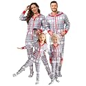 Veseacky Family Christmas Pajamas Matching Sets Adult Onesie Zipper Hooded Footed One-Piece Pjs Jumpsuits