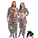Veseacky Family Christmas Pajamas Matching Sets Adult Onesie Zipper Hooded Footed One-Piece Pjs Jumpsuits