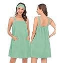 Veseacky Women Bath Wrap Towel for Womens Shower with Pocket Adjustable Spa Robe &amp; Facial Headband