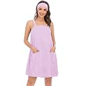 Veseacky Women Bath Wrap Towel for Womens Shower with Pocket Adjustable Spa Robe &amp; Facial Headband