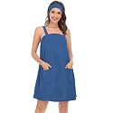 Veseacky Women Bath Wrap Towel for Womens Shower with Pocket Adjustable Spa Robe &amp; Facial Headband