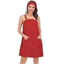 Veseacky Women Bath Wrap Towel for Womens Shower with Pocket Adjustable Spa Robe &amp; Facial Headband