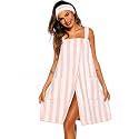 Veseacky Women Bath Wrap Towel for Womens Shower with Pocket Adjustable Spa Robe &amp; Facial Headband