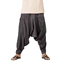 The Veshti Company Men's Harem Pants with Pocket for Dance, Boho Hippie Cotton Oversized Tribal Asian Style Outfit for Men