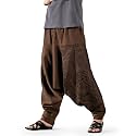 The Veshti Company Men's Harem Pants with Pocket for Dance, Boho Hippie Cotton Oversized Tribal Asian Style Outfit for Men
