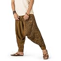 The Veshti Company Men's Harem Pants with Pocket for Dance, Boho Hippie Cotton Oversized Tribal Asian Style Outfit for Men