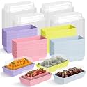 Vesici 48 Pcs 7 Inch Charcuterie Boxes with Clear Lids Pastel Bakery Boxes