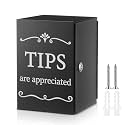 Vesici Metal Tips Jar with Lock, Donation Tip Bucket 6 x 6 x 8.6 Inch Collection Money Storage Container Suggestion Box Raffle Cash Box for Bartender Bars Restaurants Musicians Driver Coin