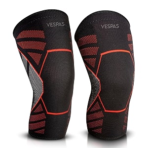 knee cap compression 2-pack knee support for men and women breathable and stretchy nylon knee brace knee brace for knee pain relief and support ideal for gym sports m red amp gray