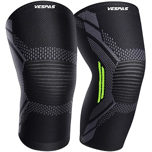 knee cap compression 2-pack knee support for men and women breathable and stretchy nylon knee brace knee brace for knee pain relief and support ideal for gym sports xl black-green