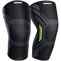 Knee Cap Compression 2-Pack Knee Support For Men And Women Breathable And Stretchy Nylon Knee Brace Knee Brace For Knee Pain Relief And Support Ideal For Gym, Sports (L, Black-Green)