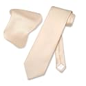 Vesuvio Napoli Solid Color NeckTie &amp; Handkerchief Pocket Square Men's Neck Tie Hanky Set