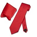 Vesuvio Napoli Solid Color NeckTie &amp; Handkerchief Pocket Square Men's Neck Tie Hanky Set