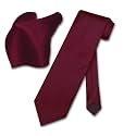 Vesuvio Napoli Solid Color NeckTie &amp; Handkerchief Pocket Square Men's Neck Tie Hanky Set