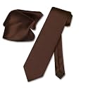 Vesuvio Napoli Solid Color NeckTie &amp; Handkerchief Pocket Square Men's Neck Tie Hanky Set