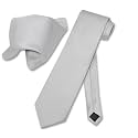 Vesuvio Napoli Solid Color NeckTie &amp; Handkerchief Pocket Square Men's Neck Tie Hanky Set