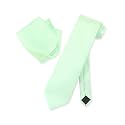 Vesuvio Napoli Solid Color NeckTie &amp; Handkerchief Pocket Square Men's Neck Tie Hanky Set